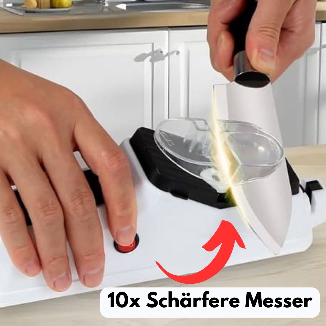 Emi and June | Ultrascharf elektrischer Messerschärfer - in Sekunden jedes Messer schärfen