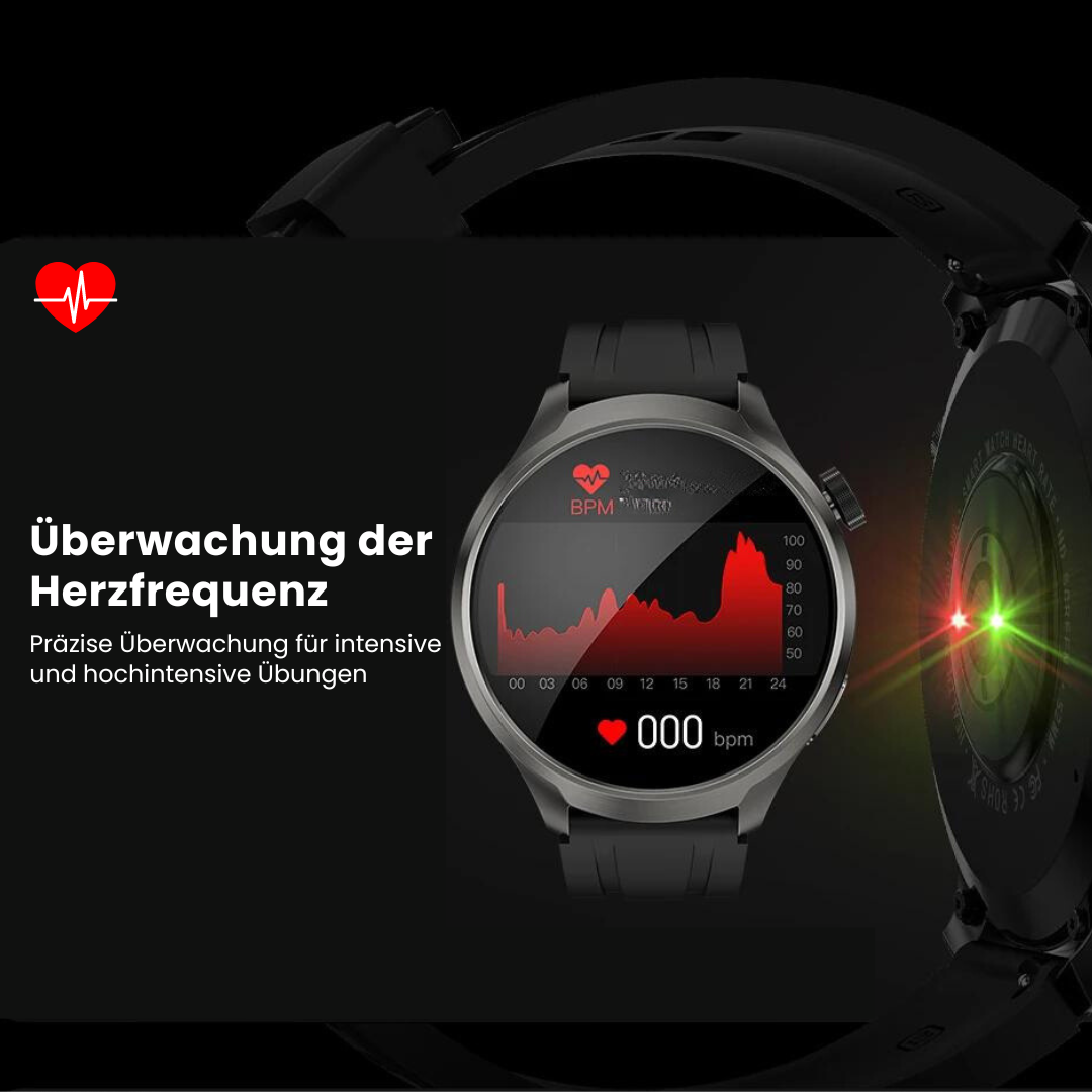 Emi and June | VitalSense Pro X - Gesundheits-Smartwatch mit Lederarmband (2025)
