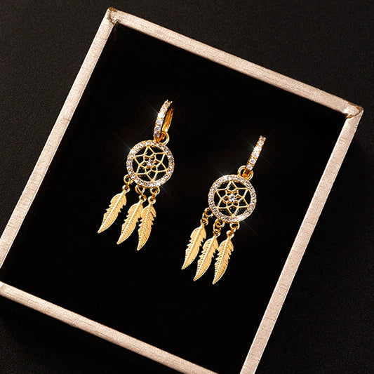 Emi and June | Traumfänger-Ohrringe aus 14k Massivgold – Creolen