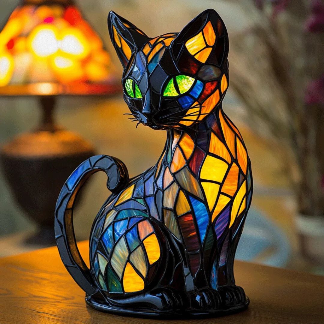 Emi and June | Leuchtkatze – handgefertigte Lampe, die Herzen erstrahlen lässt