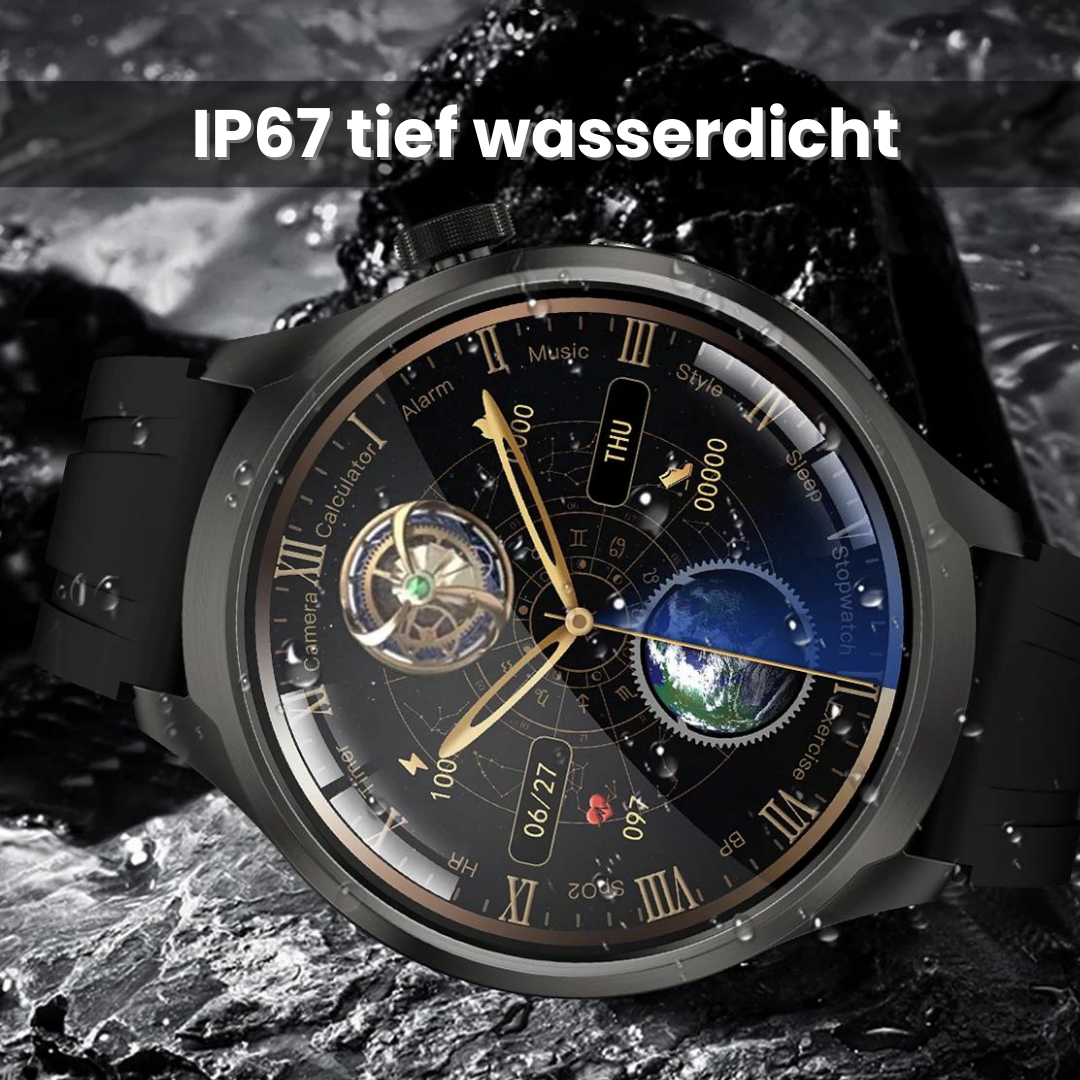 Emi and June | VitalSense Pro X - Gesundheits-Smartwatch mit Lederarmband (2025)