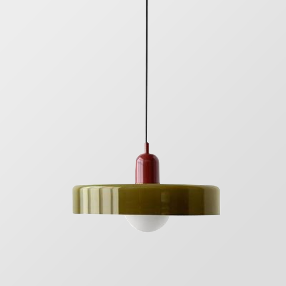 Emi and June | Bauhaus-Pendelleuchte aus farbigem Glas