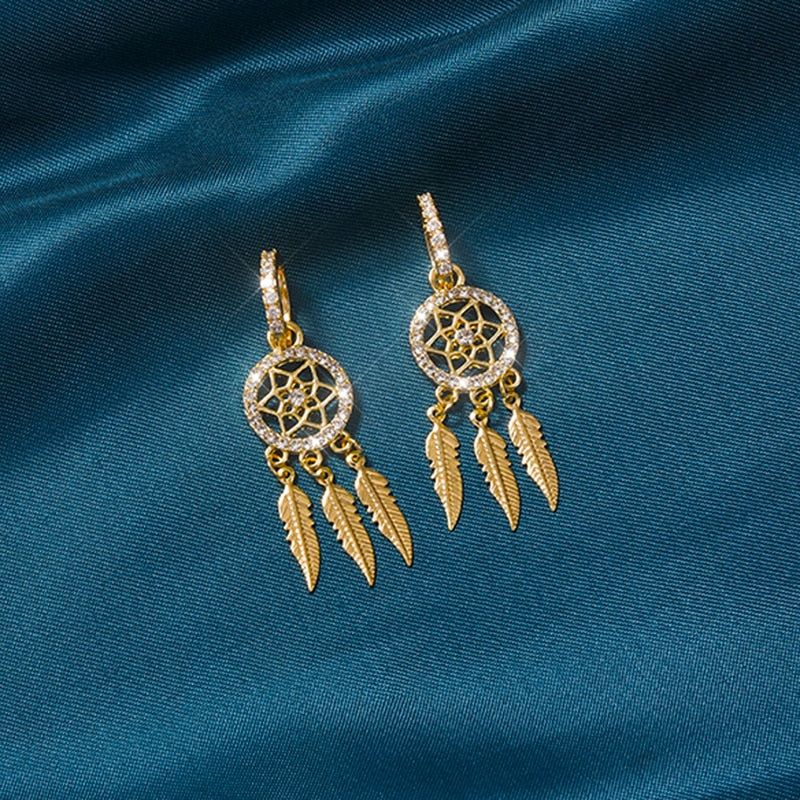 Emi and June | Traumfänger-Ohrringe aus 14k Massivgold – Creolen