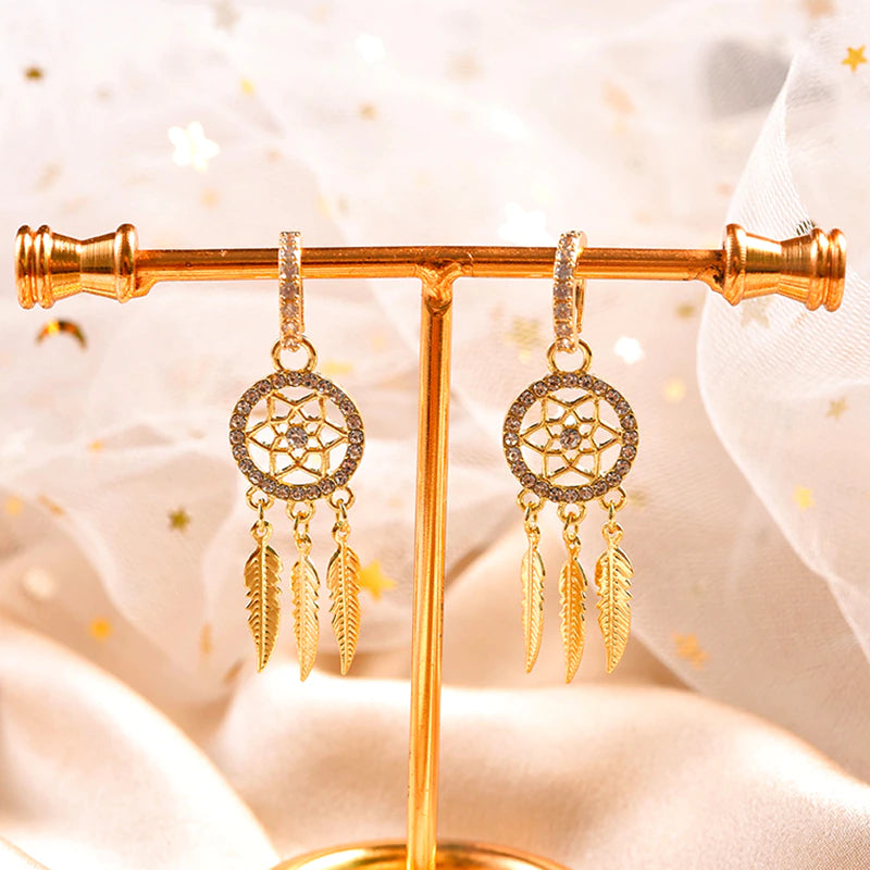 Emi and June | Traumfänger-Ohrringe aus 14k Massivgold – Creolen