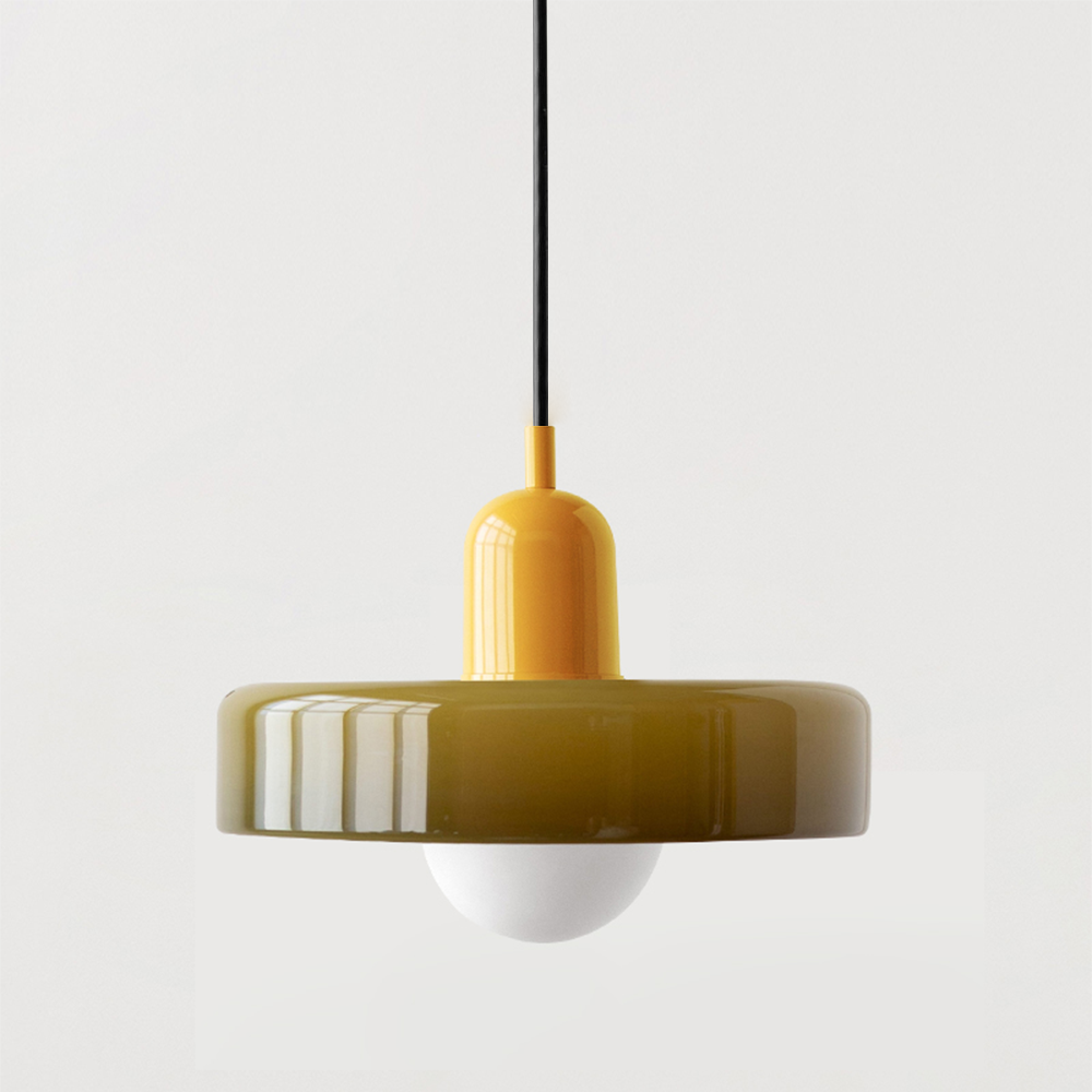 Emi and June | Bauhaus-Pendelleuchte aus farbigem Glas