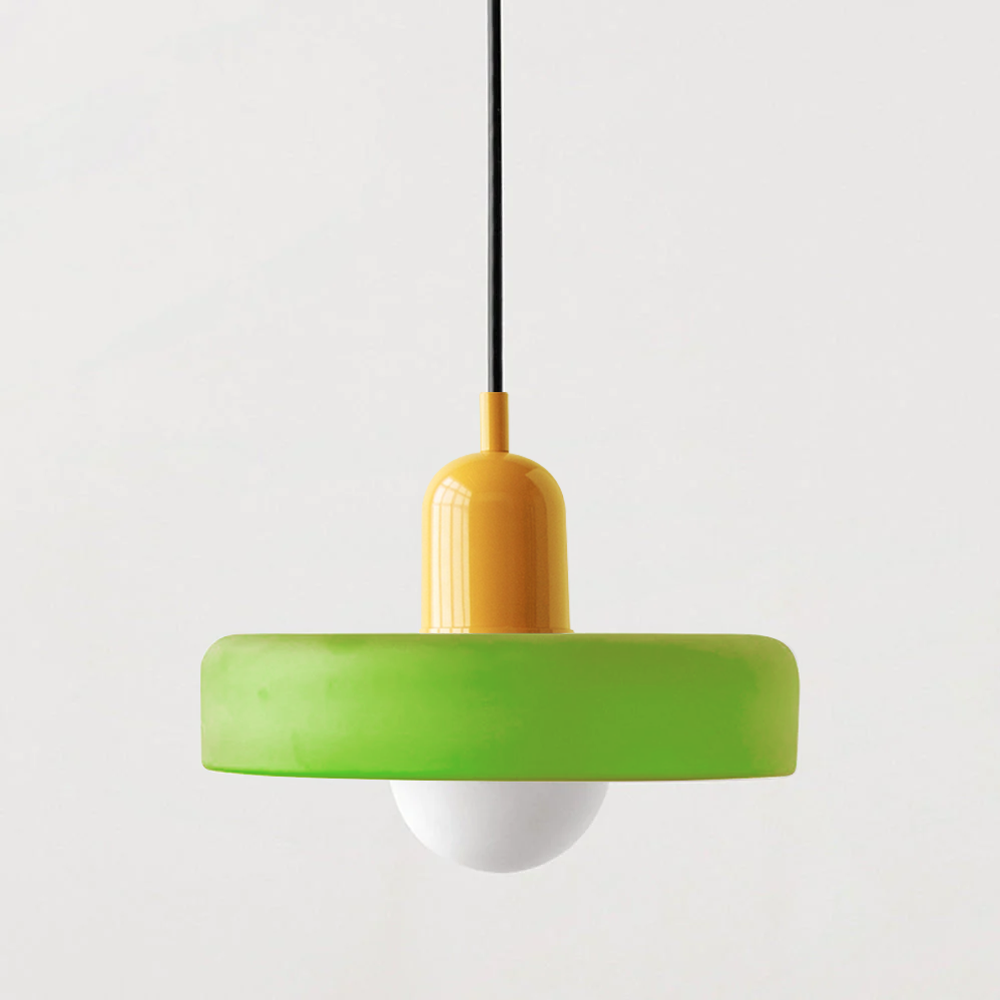 Emi and June | Bauhaus-Pendelleuchte aus farbigem Glas
