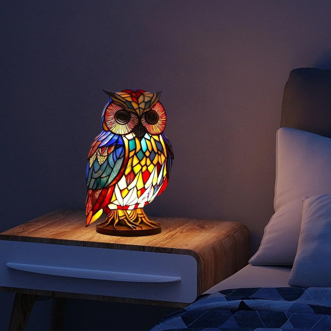 Emi and June | LeuchtEule - handgefertigte Lampe, die Herzen erstrahlen lässt