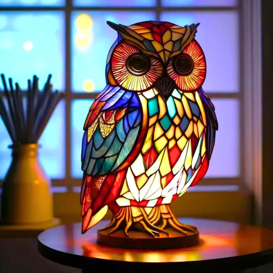 Emi and June | LeuchtEule - handgefertigte Lampe, die Herzen erstrahlen lässt