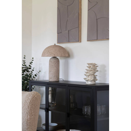 Emi and June | Tischlampe. Pappmaché. Steingrau 150 cm Kabel