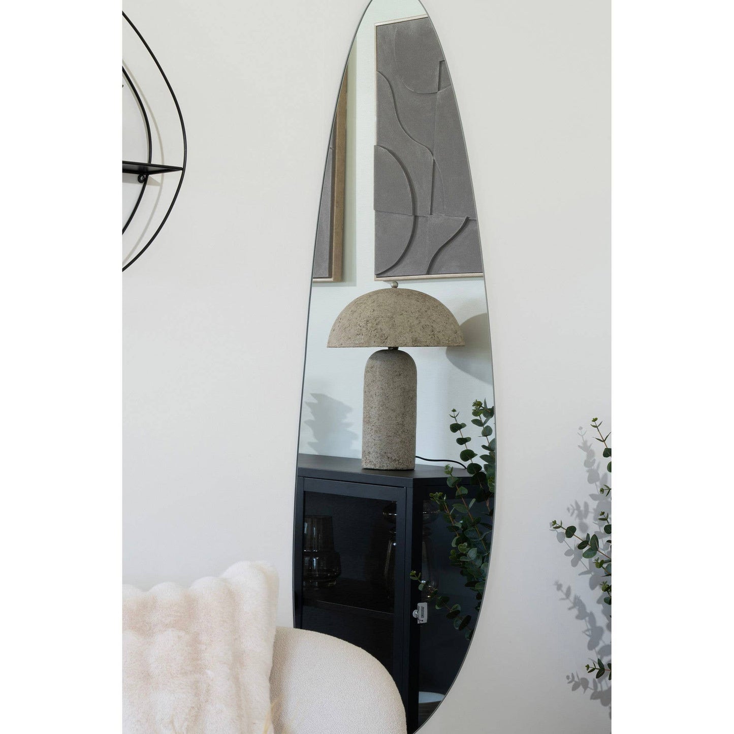 Emi and June | Tischlampe. Pappmaché. Steingrau 150 cm Kabel