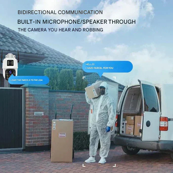 Emi and June | Kabellose 4K Überwachungskamera mit Solarpanel & App – DualGuard Sicherheitskamera für Zuhause & Garten