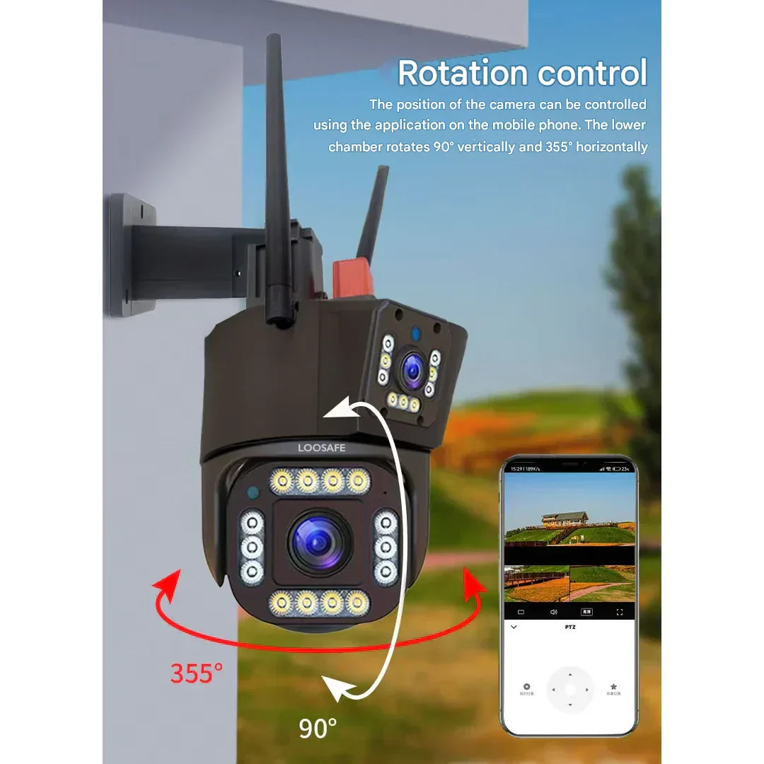 Emi and June | Kabellose 4K Überwachungskamera mit Solarpanel & App – DualGuard Sicherheitskamera für Zuhause & Garten