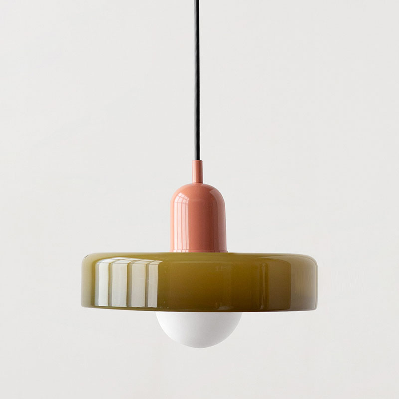 Emi and June | Bauhaus-Pendelleuchte aus farbigem Glas