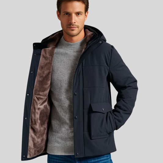 Emi and June | ThermoMax - Herren-Kapuzenjacke für den Winter – Dick gefütterter, lässiger Windbreaker mit Taschen