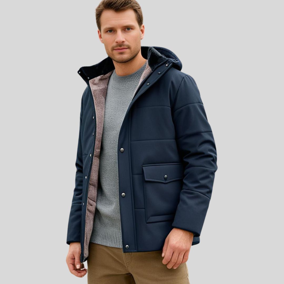Emi and June | ThermoMax - Herren-Kapuzenjacke für den Winter – Dick gefütterter, lässiger Windbreaker mit Taschen