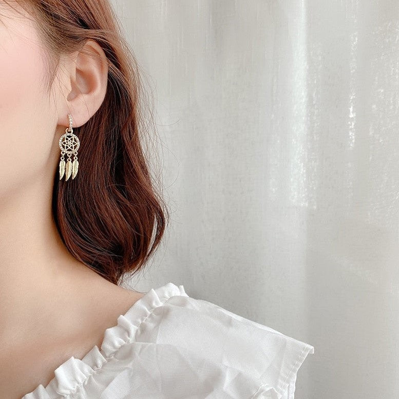 Emi and June | Traumfänger-Ohrringe aus 14k Massivgold – Creolen