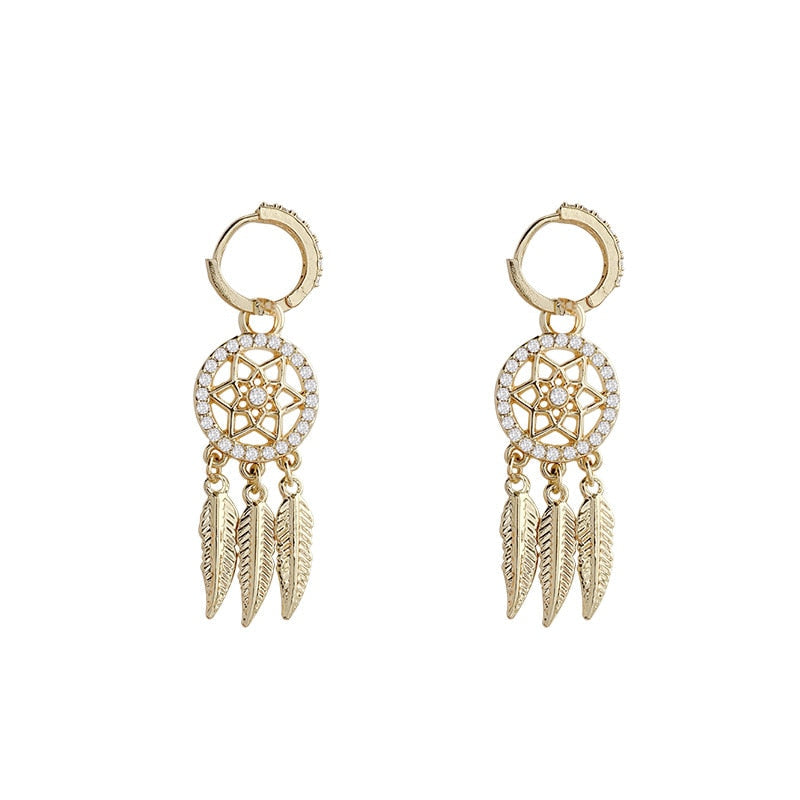 Emi and June | Traumfänger-Ohrringe aus 14k Massivgold – Creolen
