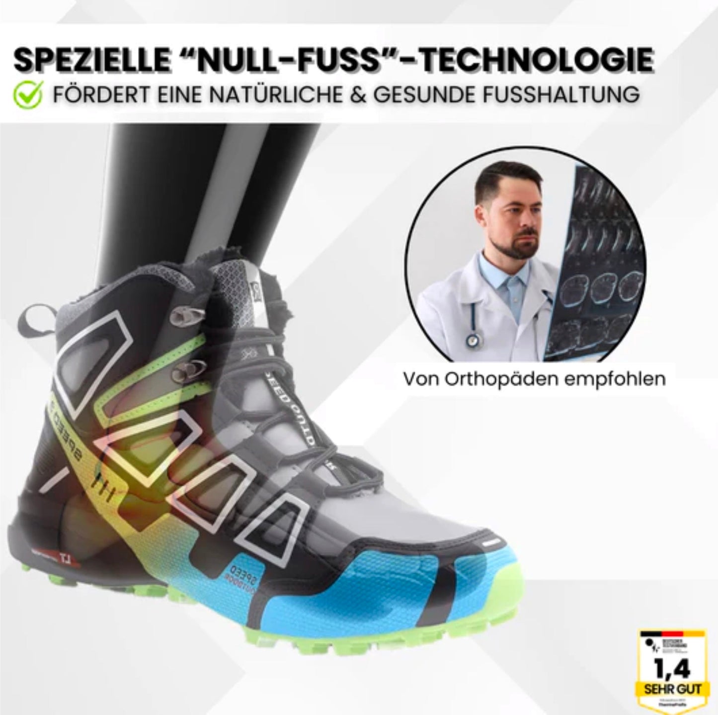 Emi and June | OrthoTrekking Pro - ergonomische schmerzlindernde Trekking u.-Wanderschuhe - Sonderaktion 1+1 Gratis
