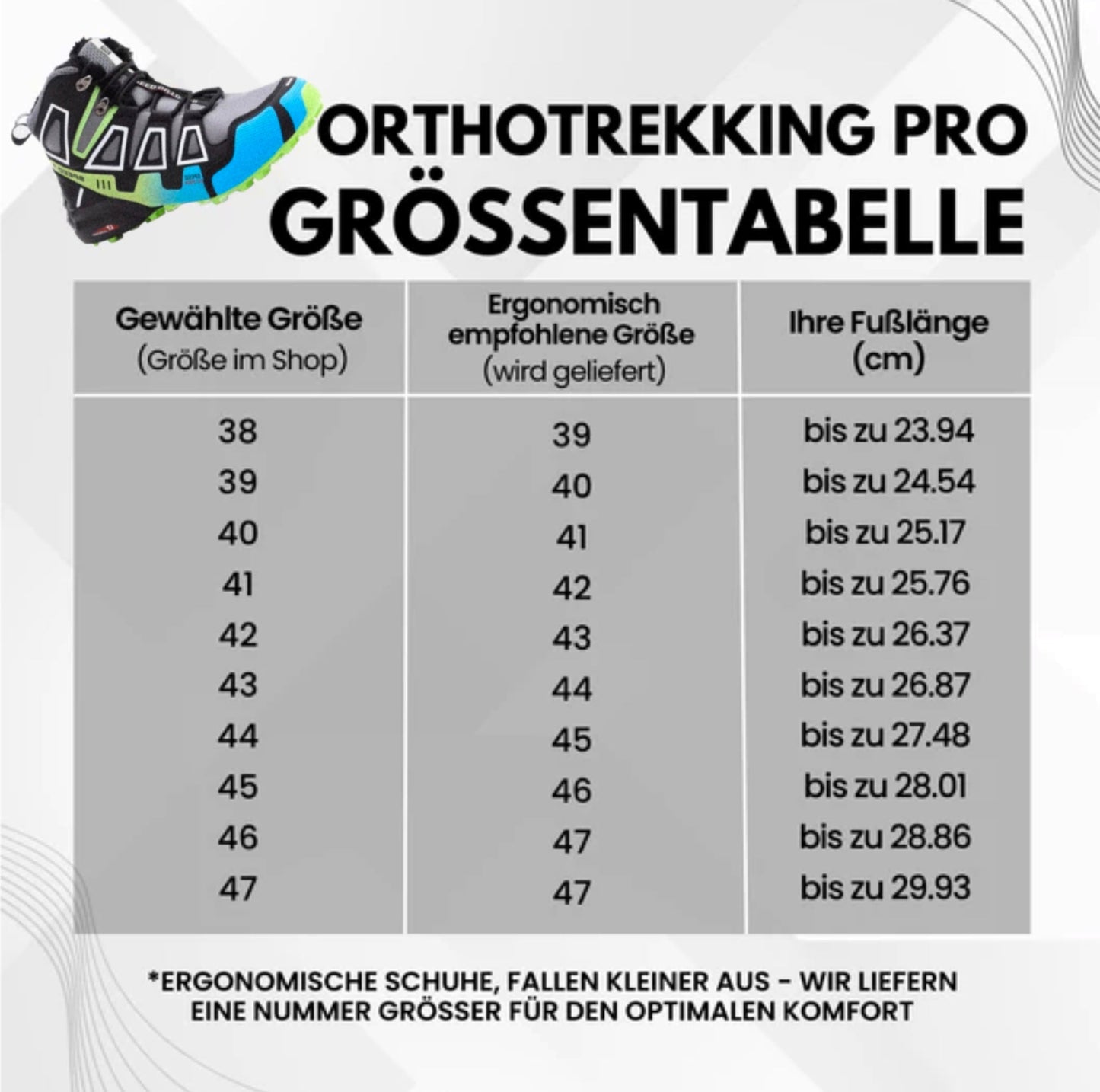 Emi and June | OrthoTrekking Pro - ergonomische schmerzlindernde Trekking u.-Wanderschuhe - Sonderaktion 1+1 Gratis