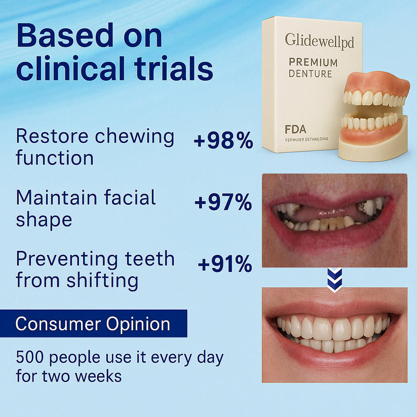 GlidewellPD Premium Vollprothese – Natürlicher Komfort & sicherer Halt für optimalen Sitz