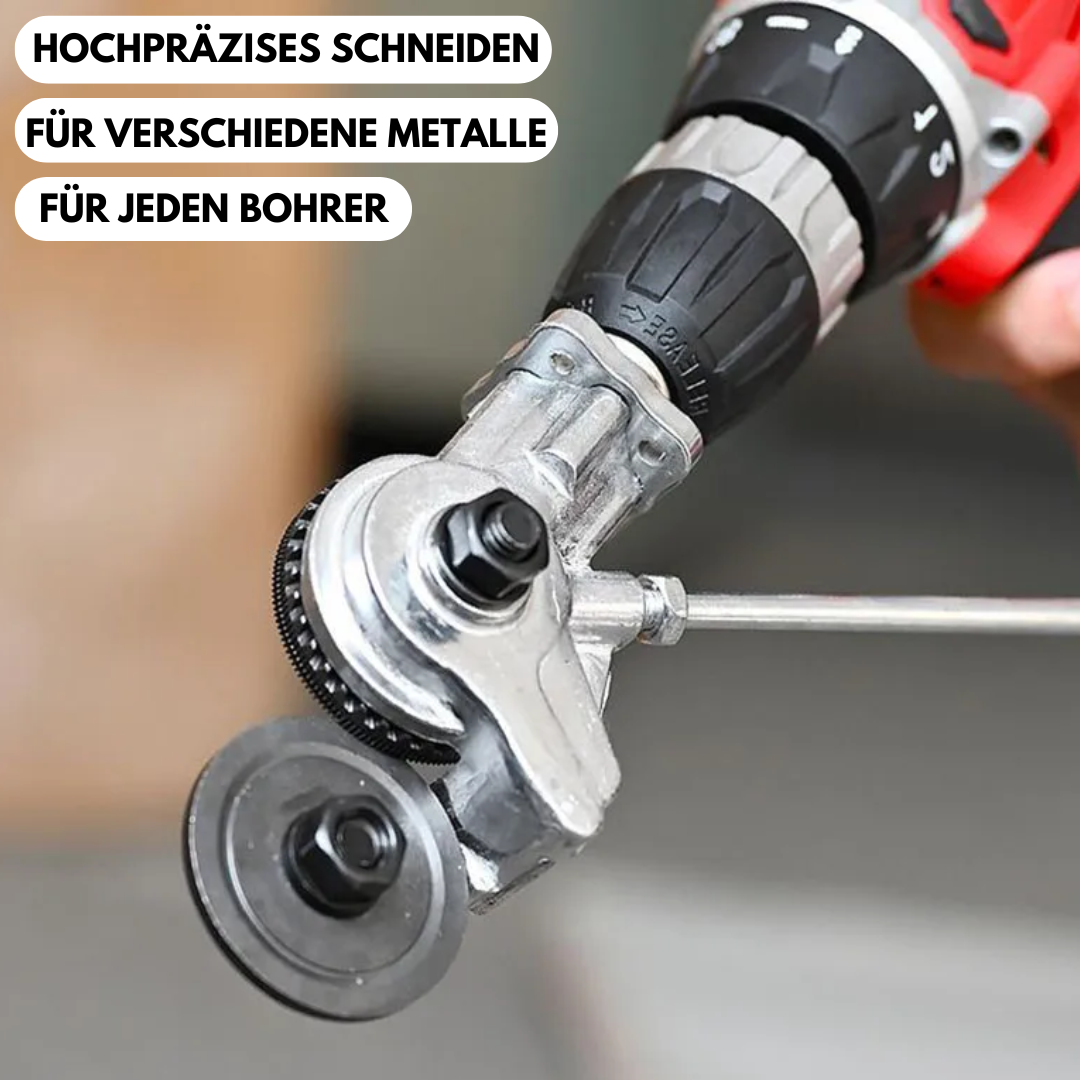 Emi and June | Elektrischer Bohrmaschinen-Blechschneider – Aufsatz für Metall, Wellblech & Platten | Nibbler Schneidwerkzeug