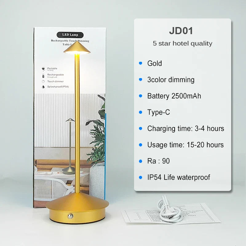 Emi and June | Tischlampe | LED Kabellos, wiederaufladbar, dimmbar, wasserdicht, vielseitig