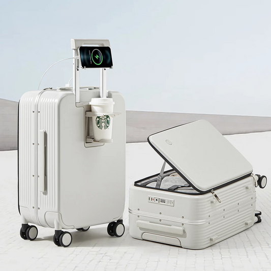 Emi and June | Aluminiumrahmen-Hartschalenkoffer mit USB-Port – Turin