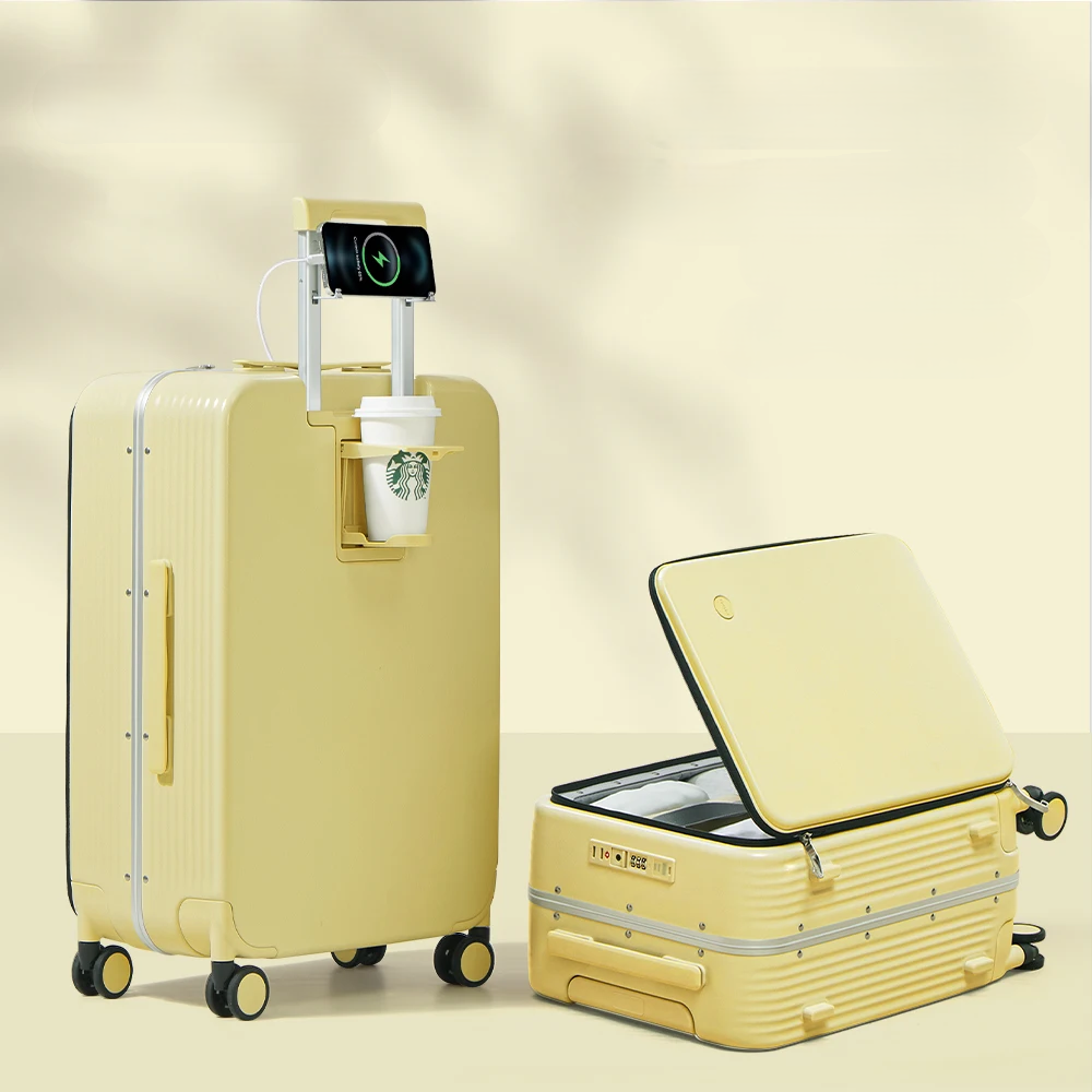 Emi and June | Aluminiumrahmen-Hartschalenkoffer mit USB-Port – Turin