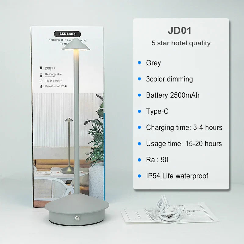 Emi and June | Tischlampe | LED Kabellos, wiederaufladbar, dimmbar, wasserdicht, vielseitig