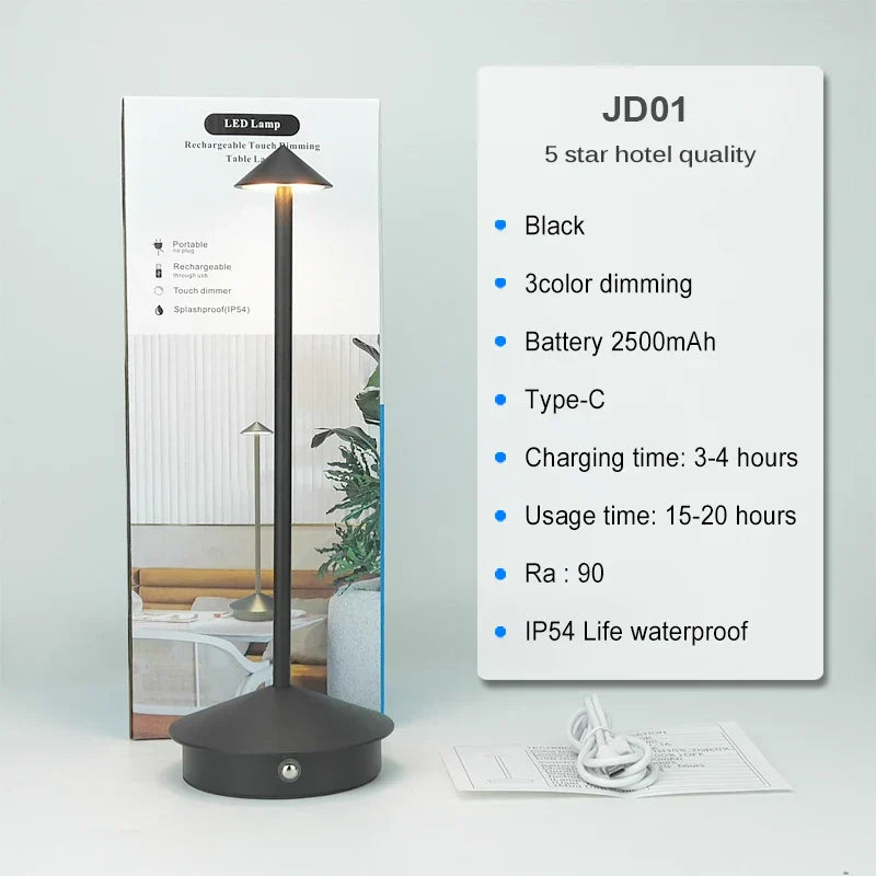 Emi and June | Tischlampe | LED Kabellos, wiederaufladbar, dimmbar, wasserdicht, vielseitig
