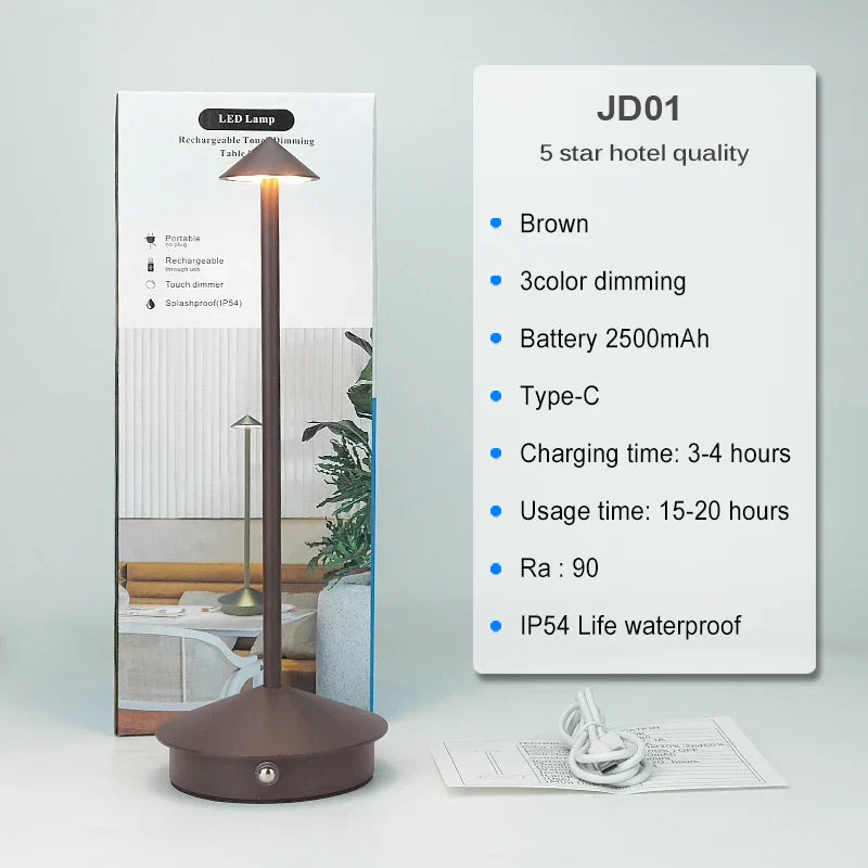 Emi and June | Tischlampe | LED Kabellos, wiederaufladbar, dimmbar, wasserdicht, vielseitig