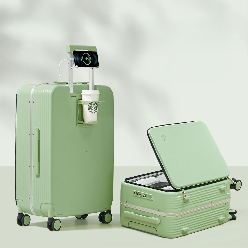 Emi and June | Aluminiumrahmen-Hartschalenkoffer mit USB-Port – Turin