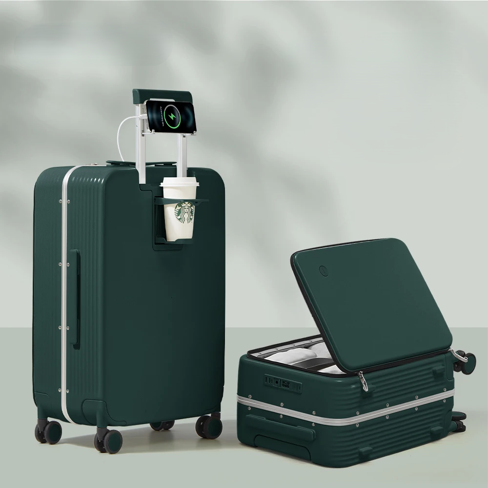 Emi and June | Aluminiumrahmen-Hartschalenkoffer mit USB-Port – Turin