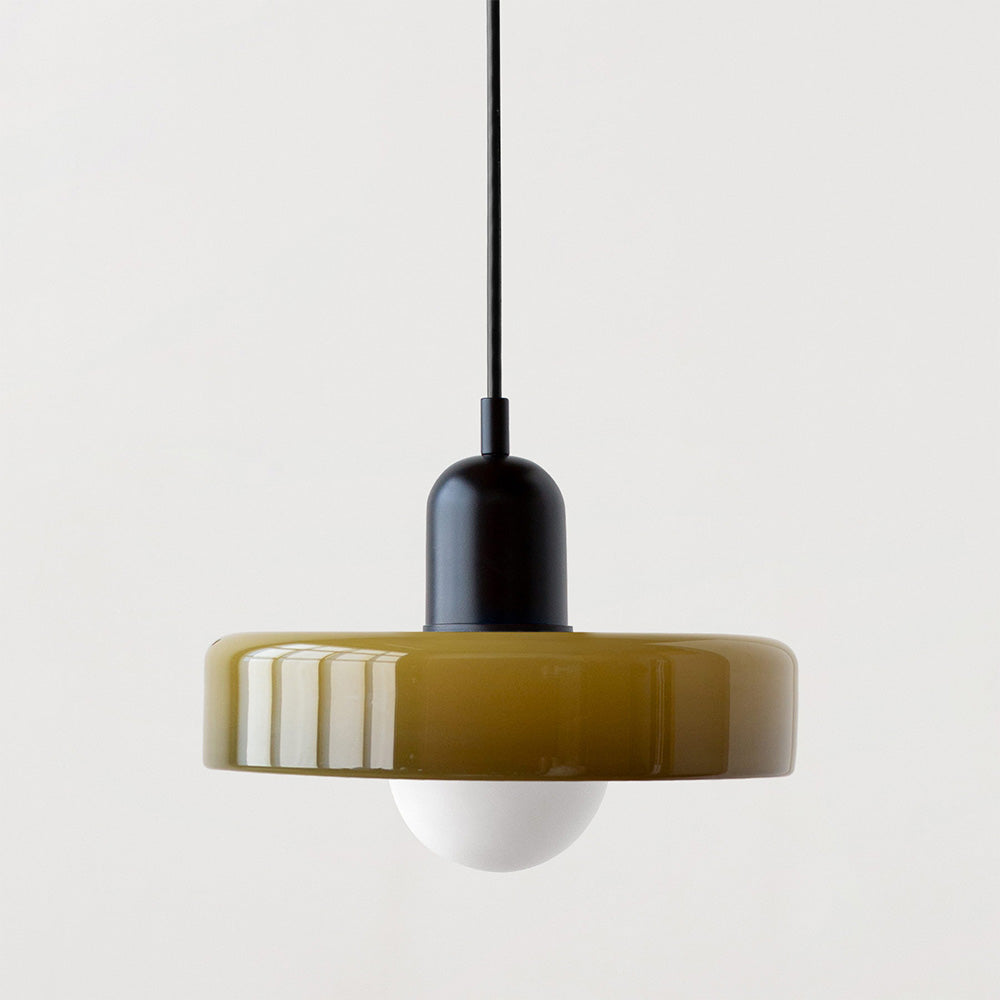 Emi and June | Bauhaus-Pendelleuchte aus farbigem Glas