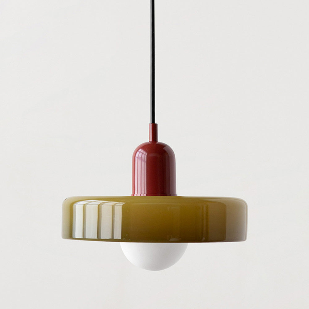 Emi and June | Bauhaus-Pendelleuchte aus farbigem Glas