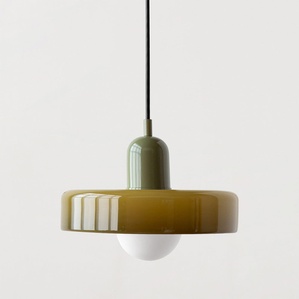 Emi and June | Bauhaus-Pendelleuchte aus farbigem Glas