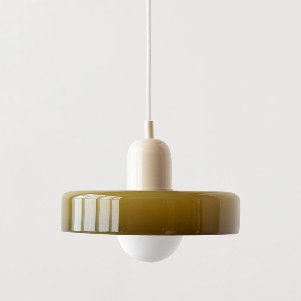 Emi and June | Bauhaus-Pendelleuchte aus farbigem Glas