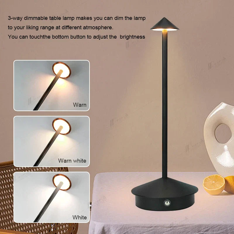 Emi and June | Tischlampe | LED Kabellos, wiederaufladbar, dimmbar, wasserdicht, vielseitig