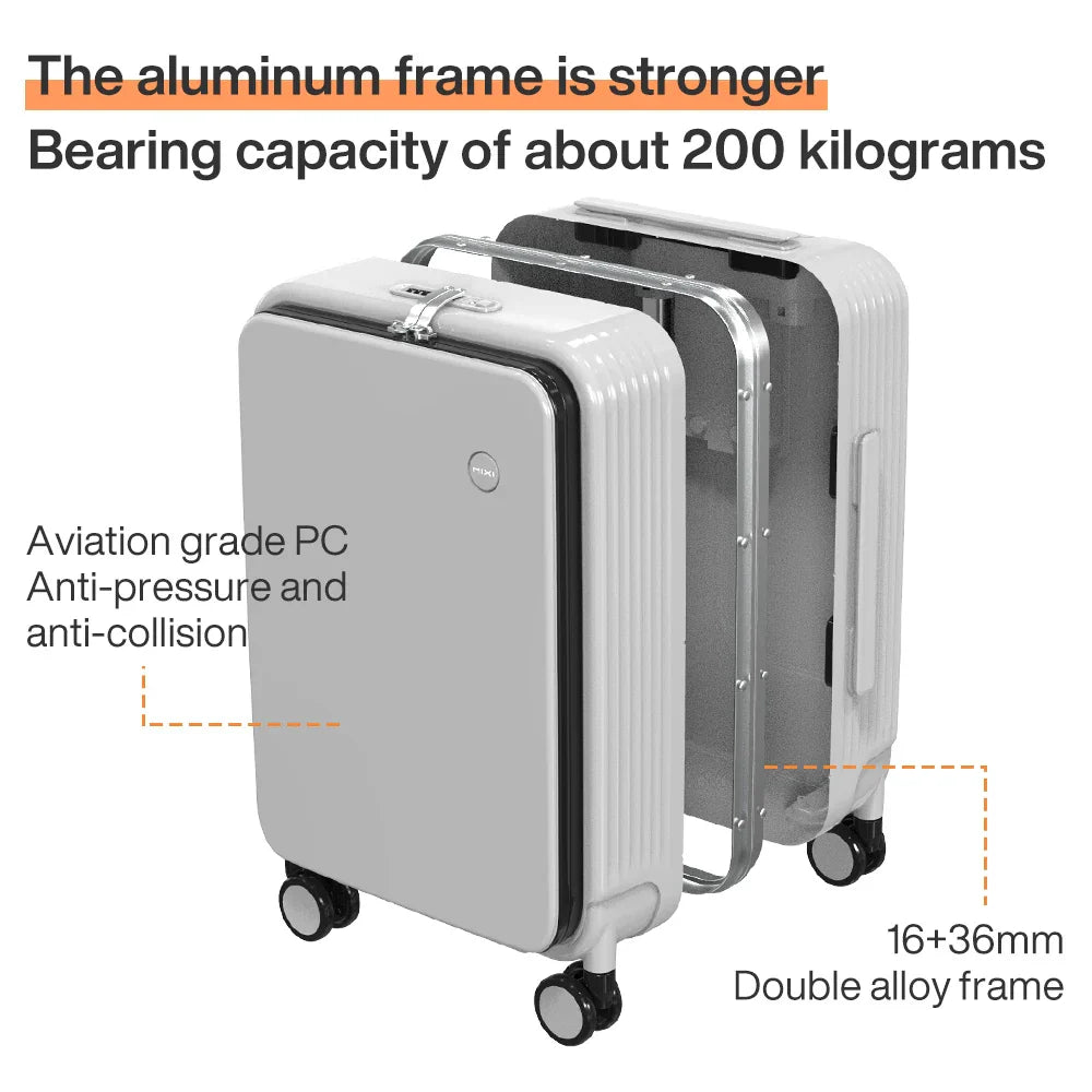 Emi and June | Aluminiumrahmen-Hartschalenkoffer mit USB-Port – Turin