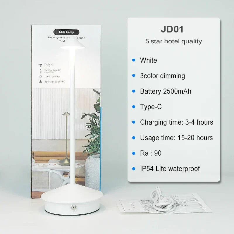 Emi and June | Tischlampe | LED Kabellos, wiederaufladbar, dimmbar, wasserdicht, vielseitig