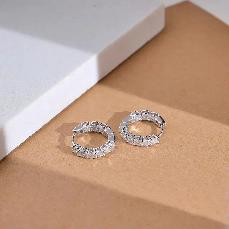 Emi and June | Silberne Moissanit-Ohrringe