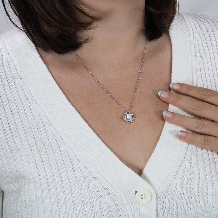 Emi and June | White Gold Necklace - With Real Rose - To My Love