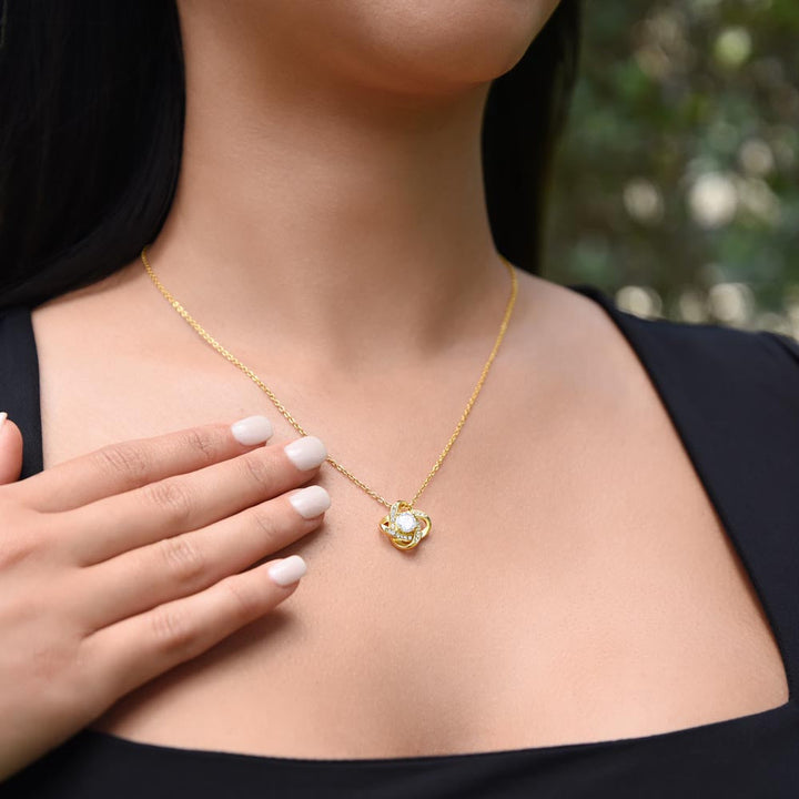 Emi and June | White Gold Necklace - With Real Rose - To My Love